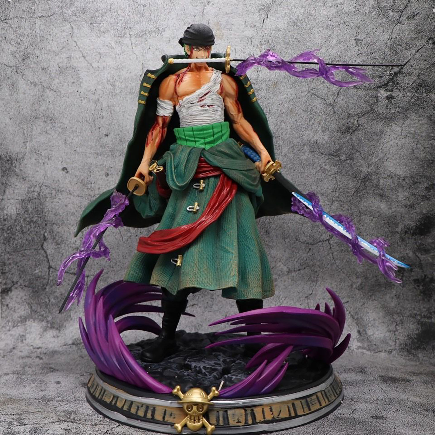 One Piece Anime Character Three Swords Style GK PVC Action Figure Fashion Costume Collectible Model For Hobby Fans Collection