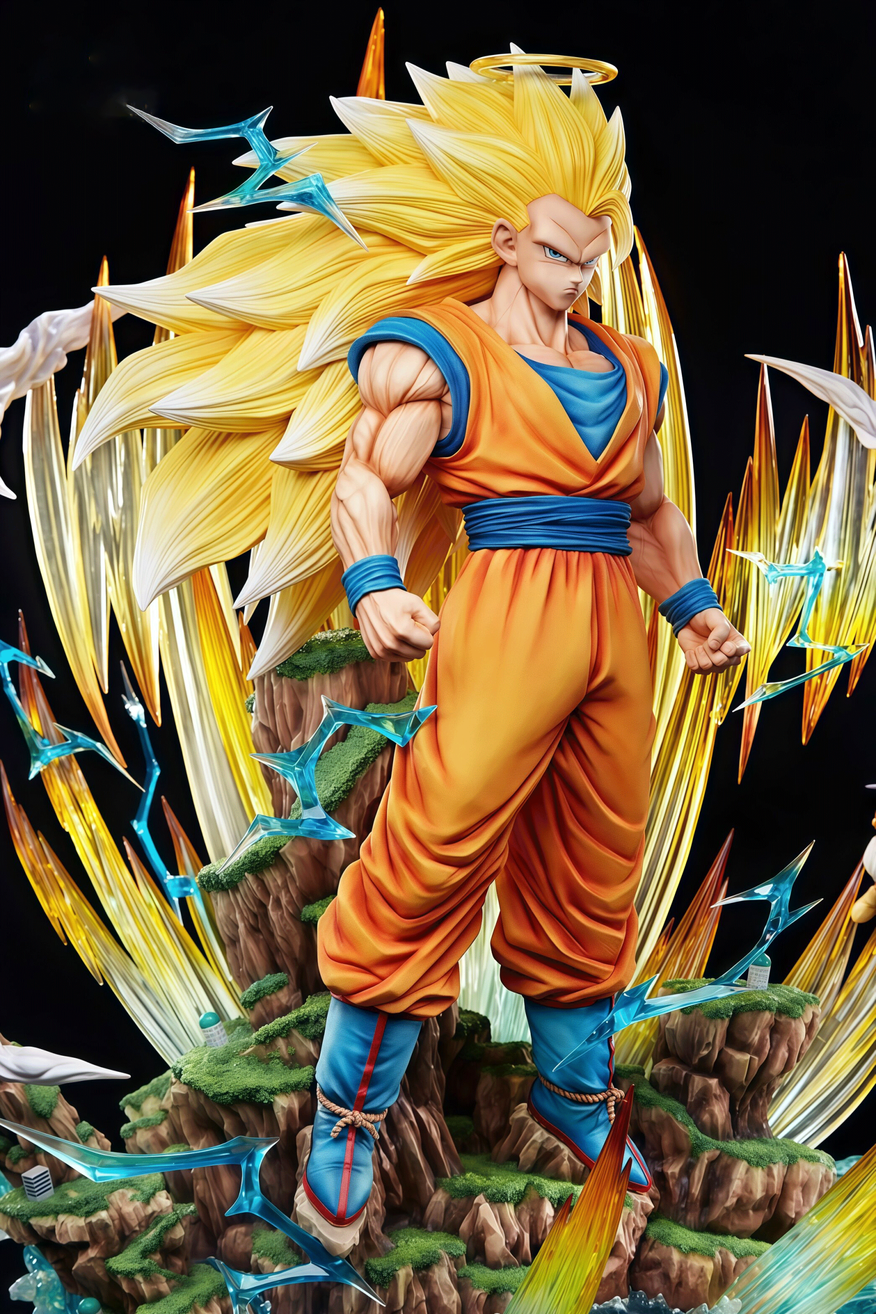 Dragon Ball Z Infinite SSJ3 Goku Anime Collectible Figure Statue | Cool glowing version - Image 4