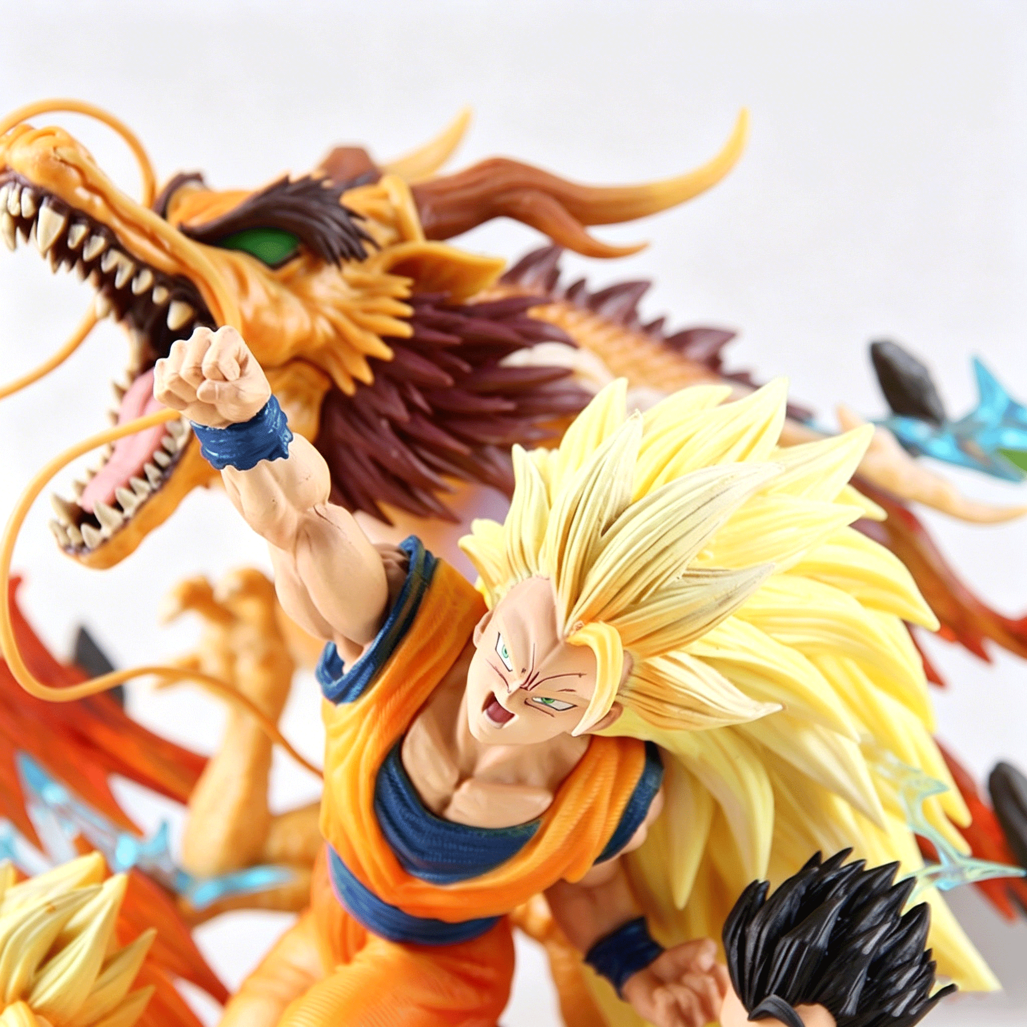 Dragon Ball LS Super Saiyan 3 Dragon Fist Goku Gohan Goten Three Fathers & Sons Scene GK Statue – Boxed Anime Figure Collectible Gift - Image 2