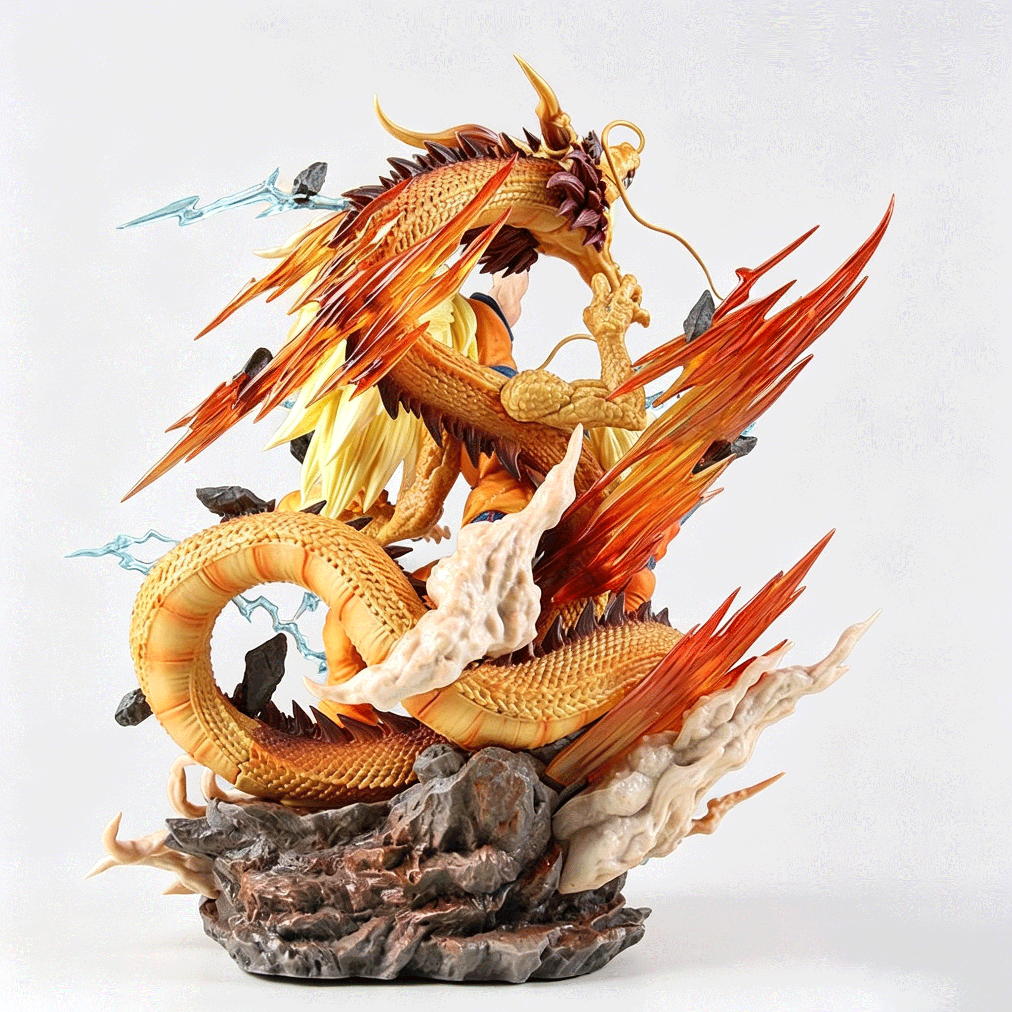 Dragon Ball LS Super Saiyan 3 Dragon Fist Goku Gohan Goten Three Fathers & Sons Scene GK Statue – Boxed Anime Figure Collectible Gift - Image 5