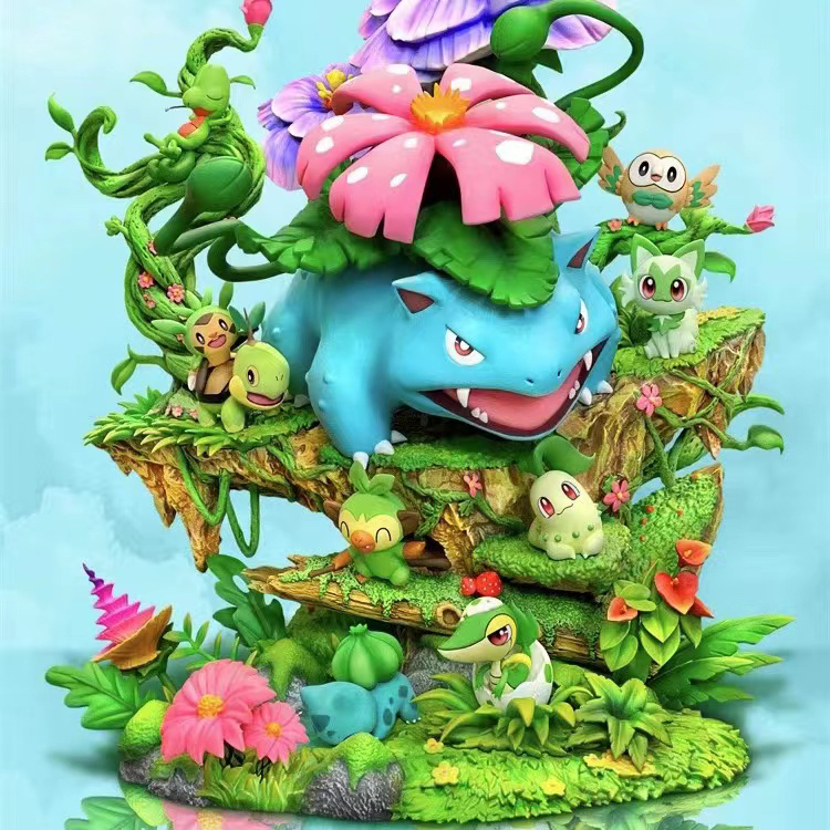 Pokémon Grass Fire Water Type Evolution Set GK Statue – Bulbasaur Charmander Squirtle Full Family Figure Boxed Anime Collectible Gift