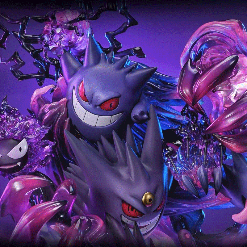 Pokemon - Gengar Family (Fantasy House Original Color Shadow Evolution Set) Statue - Image 2