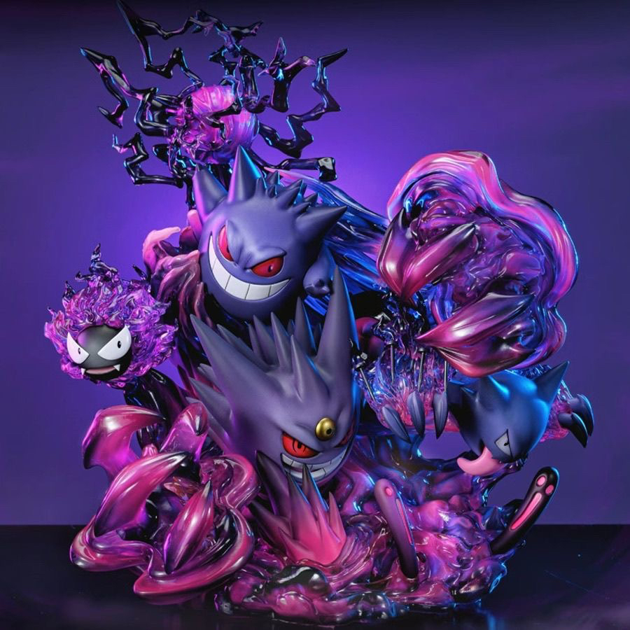 Buy Pokemon Gengar Family Fantasy House Original Color Shadow Evolution Set Statue with Crypto at AnimeFigureHub