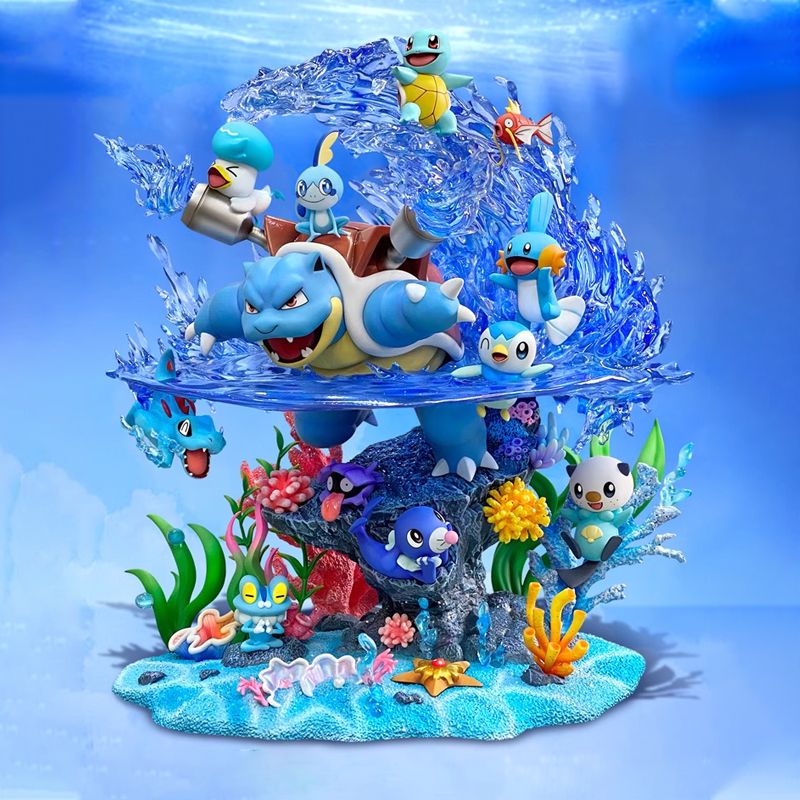 Buy Pokemon Blastoise Water Type Full Family Set Statue with Crypto at AnimeFigureHub