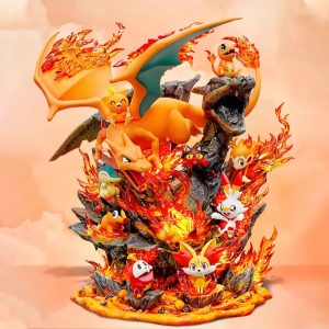 Pokemon – Charizard (Fire Type Full Family Set) Statue