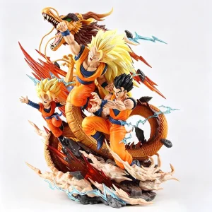 Dragon Ball Z- SSJ3 Dragon Fist Goku Gohan Goten (Three Fathers & Sons GK) Statue