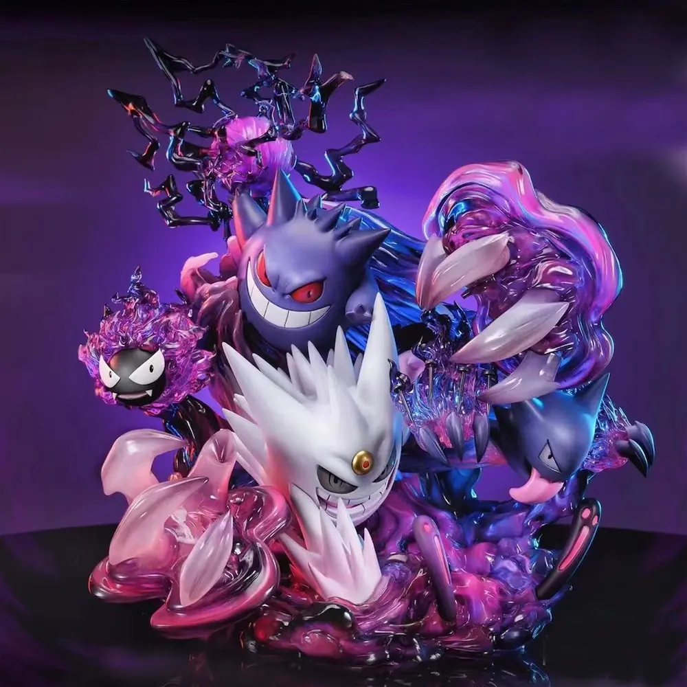 Buy Pokémon Gengar Family Fantasy House White Shadow Evolution Set Statue with Crypto at AnimeFigureHub