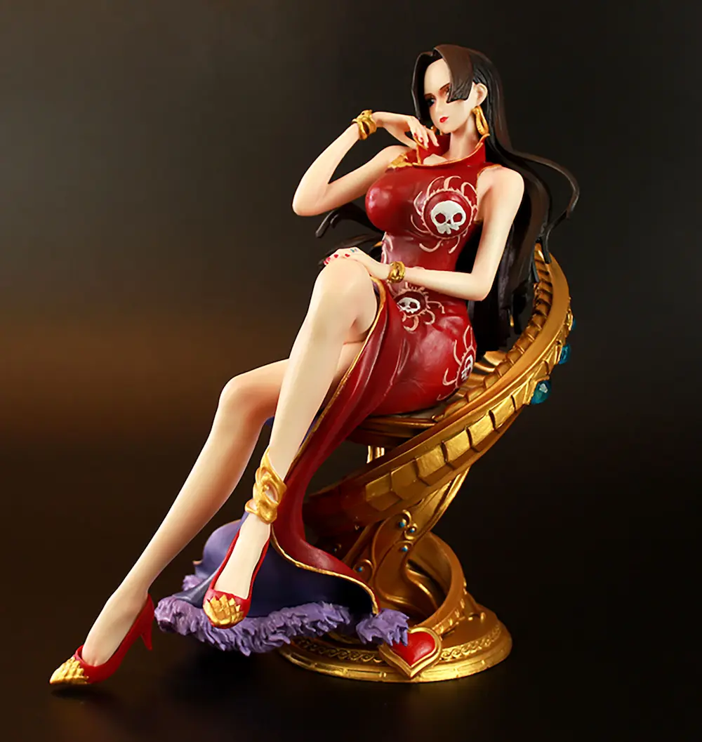 Buy One Piece Boa Hancock Seated Red Dress Version Figure with Crypto at AnimeFigureHub