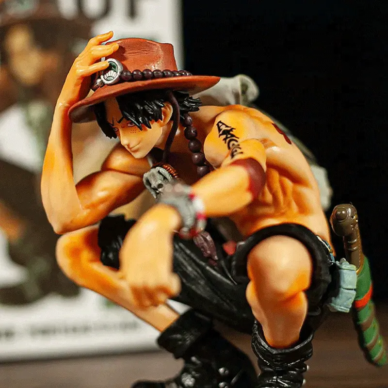 Buy One Piece Portgas D. Ace Kneeling with Backpack Version Figure with Crypto at AnimeFigureHub