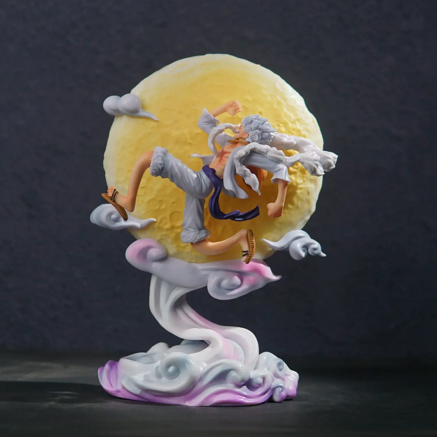 Buy One Piece Monkey D. Luffy Gear 5 Moon Bounding Version Figure with Crypto at AnimeFigureHub