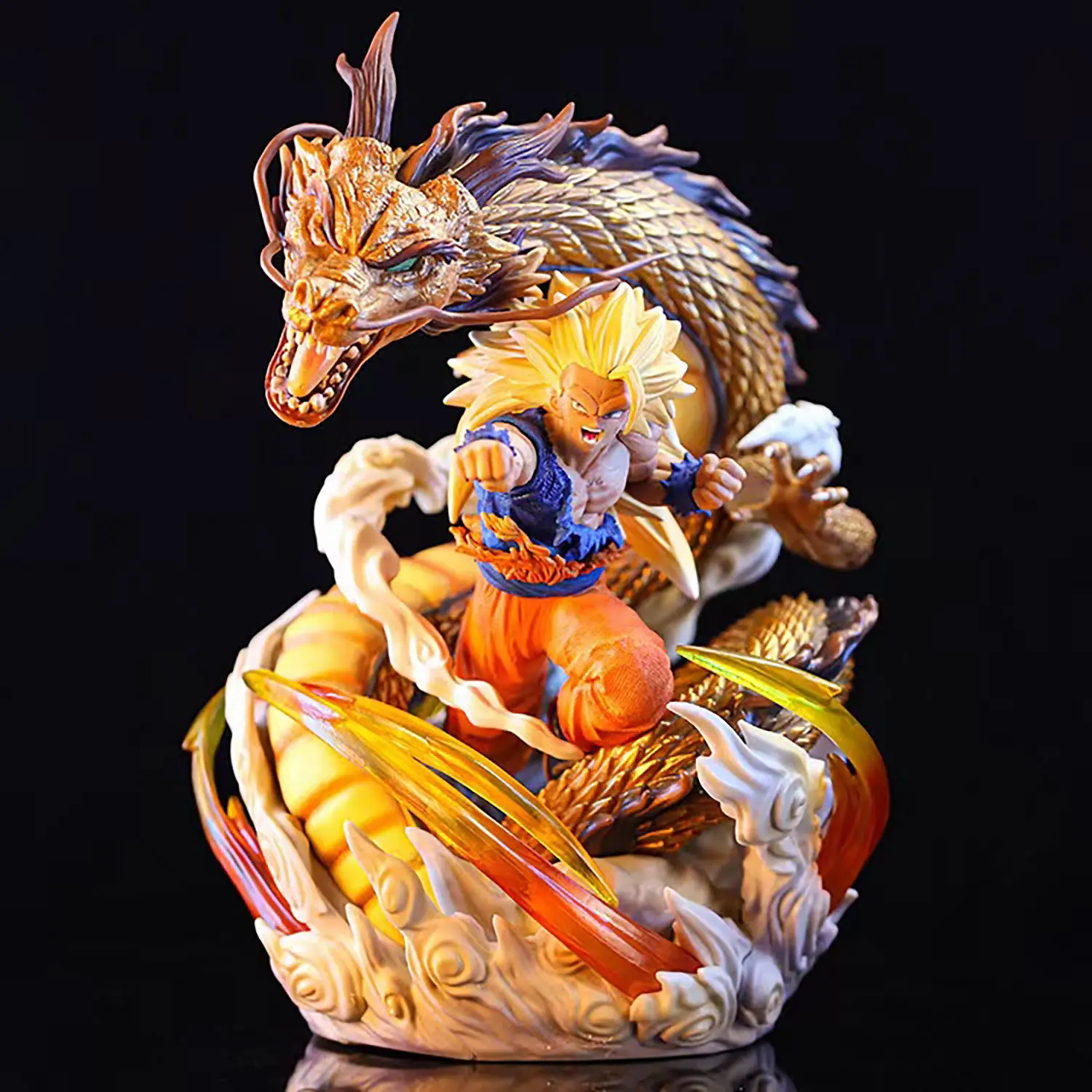 Buy Dragon Ball Z Super Saiyan 3 Goku Dragon Fist Version Statue with Crypto at AnimeFigureHub