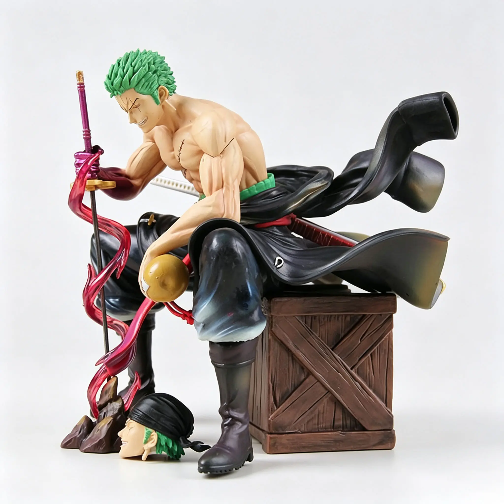 One Piece - Roronoa Zoro (Sitting Pose Dual Head Sculpt Version) Statue - Image 2